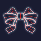 Festilight - FAUSTINE- Noeud impression 3D-Néon Blanc -H123cmx167cm -230V