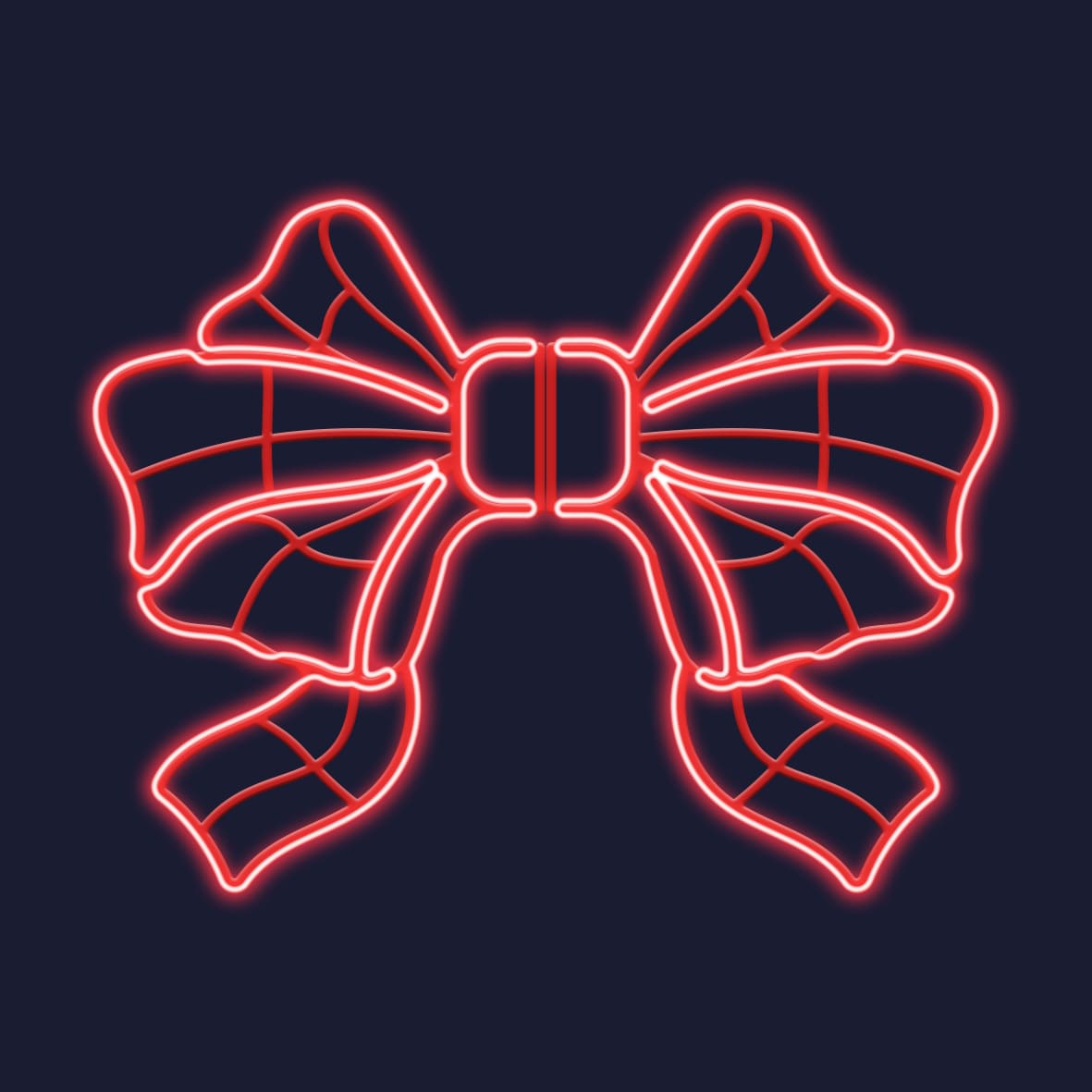 Festilight - FAUSTINE- Noeud impression 3D-Néon Rouge-H123cmx167cm -230V