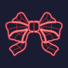 Festilight - FAUSTINE- Noeud impression 3D-Néon Rouge-H123cmx167cm -230V