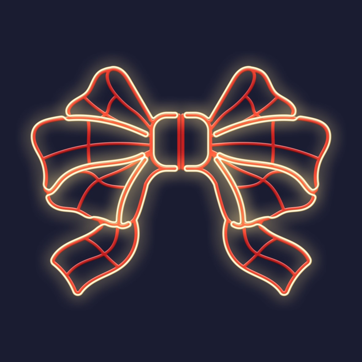 Festilight - FAUSTINE- Noeud impression 3D-Néon Blanc chaud-H123cmx167cm -230V