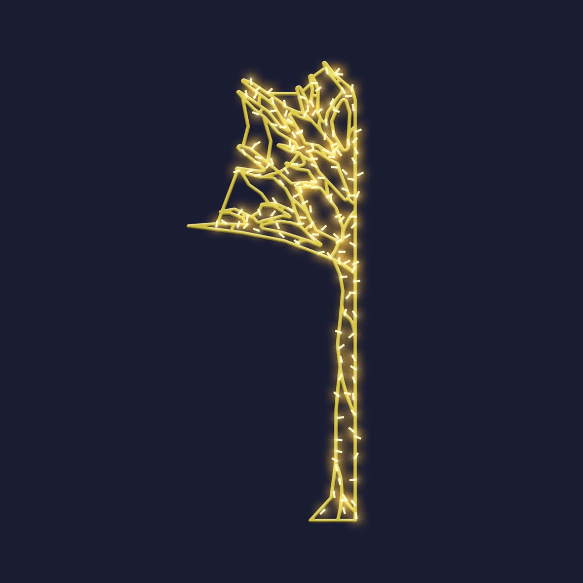 Festilight - BASILE -Arbre 2D - Ht 315cm x 115cm -LED Blanc chaud pétillant - 230V