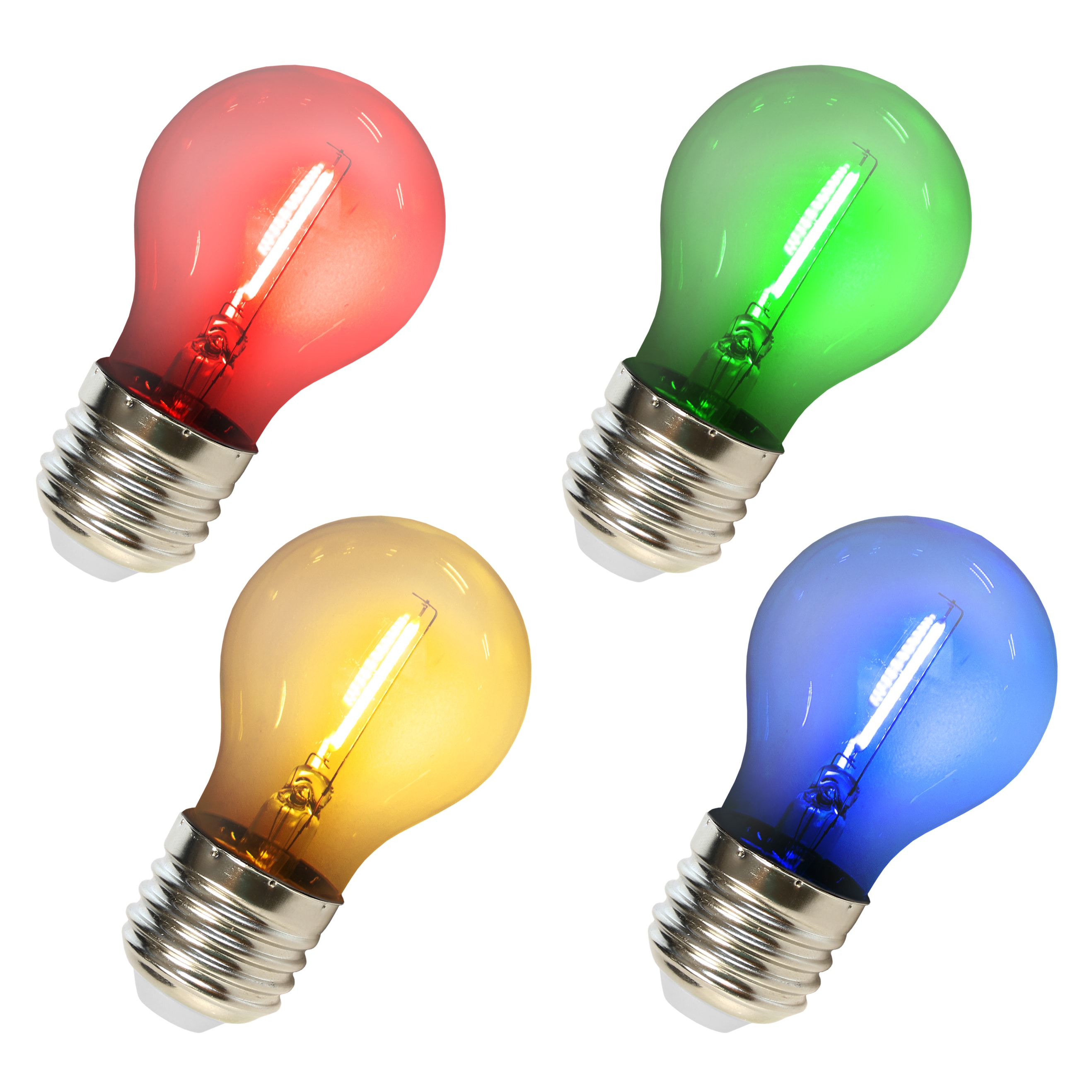 Festilight - MONTMARTRE - Lot 4 ampoules E27 verre Multico - LED Blanc chaud -36V-Ht 12cms