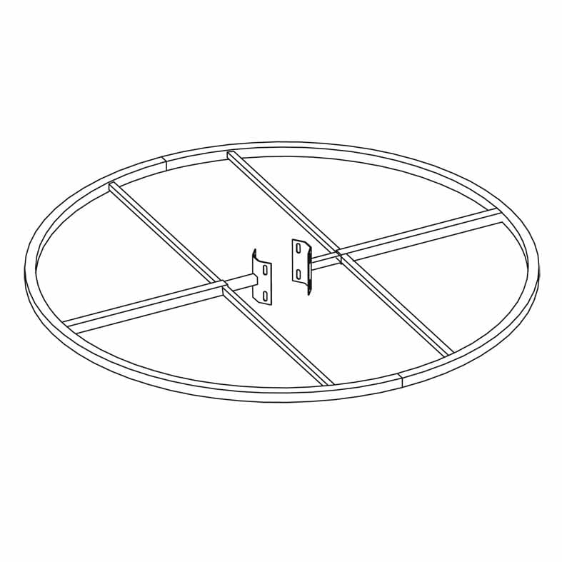 Festilight - Fixation circulaire en aluminium, D1,20m, 2 demi-cercles, 2 attaches poteau