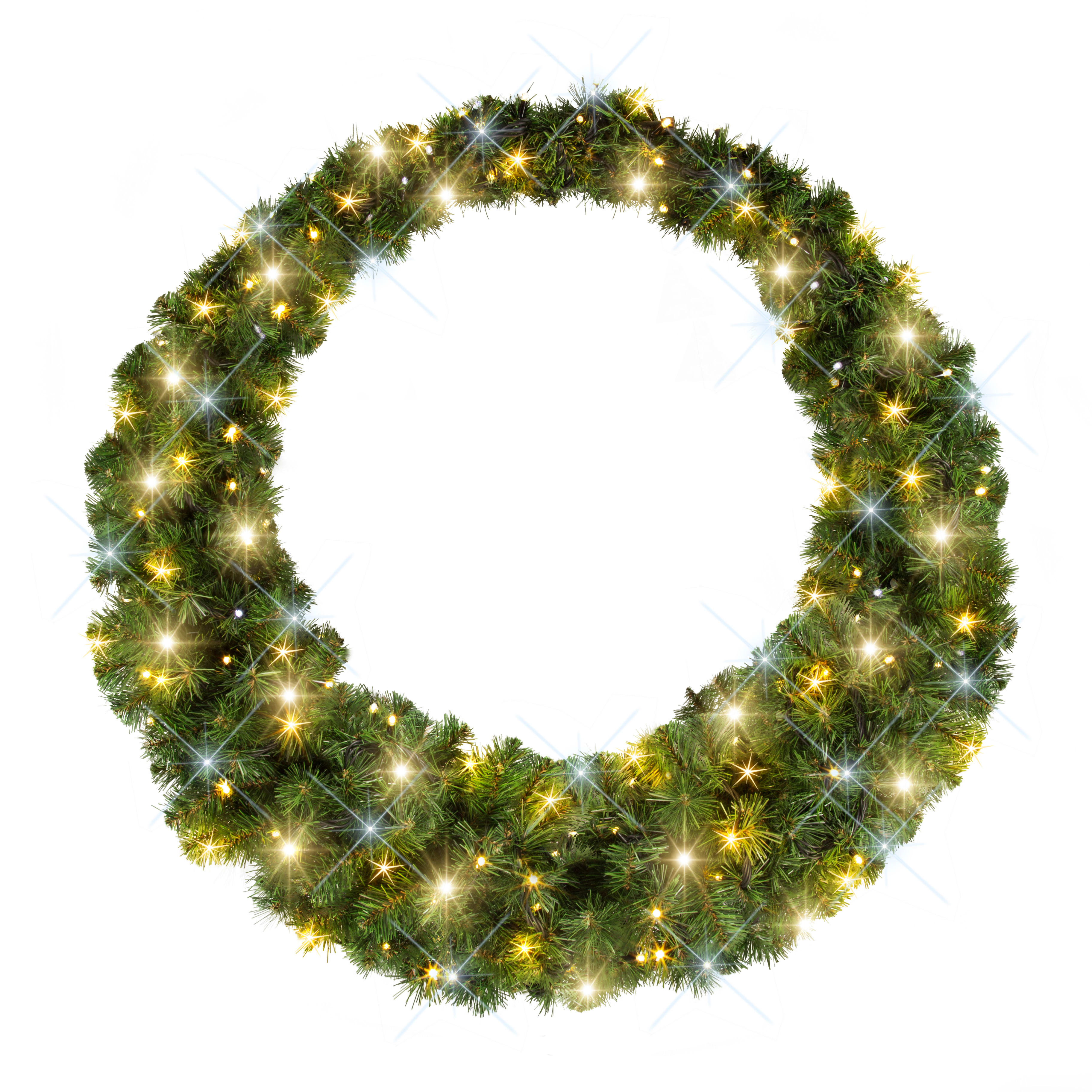 Festilight - COURONNE LUNE SAPIN-Décor sapinette Ø110cm -300 LED Blanc chaud pét. 230V
