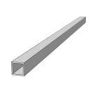 Festilight - Tube carré en alu prélaqué blanc, H1,9M, 25x25x2cm pour motifs imp. 3D