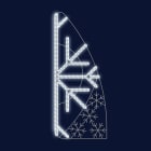 Festilight - BLANCHE-Le Motif Français, Motif poteau, H2,00mxL0,80m, cordon milky blanc