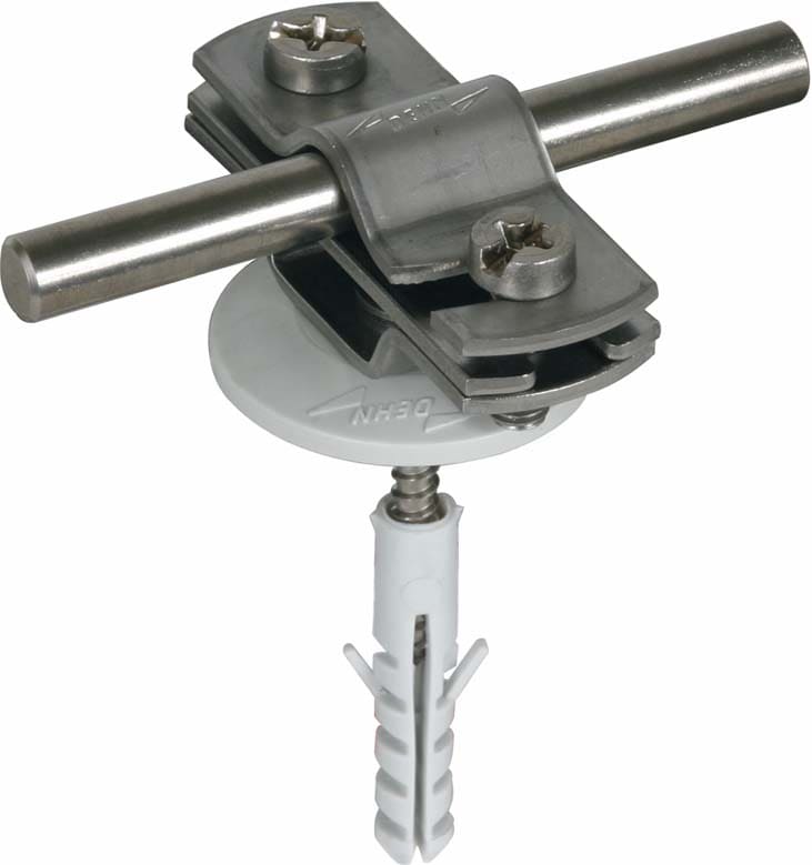 Dehn - Support pour conducteurs avec attache Rd 7-10/Fl 30mm vis 5x45mm INOX