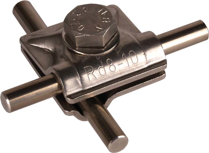 Dehn - Borne MV Rd 8-10mm avec vis hexagonale et ressort plat INOX