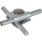 Dehn - MV clamp St/tZn f. Rd 8-10mm w. truss head screw M10x35mm a. nut V2A