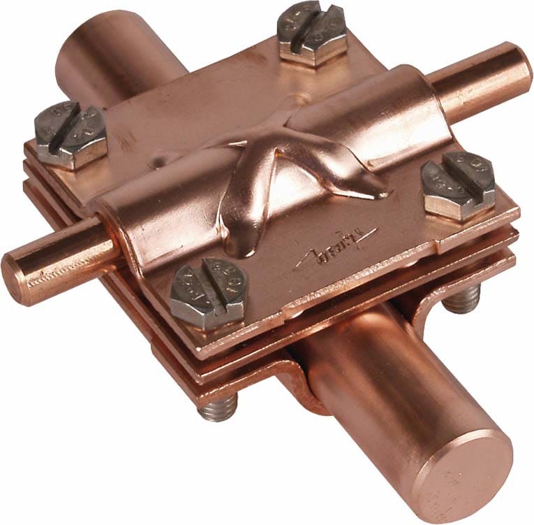 Dehn - Raccord de croisement avec plaquette intermédiaire Rd 16/8-10mm Rd 16/Fl 30mm Cu