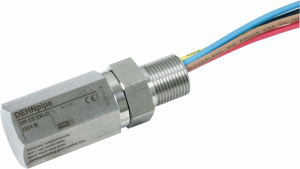 Dehn - DPI CD EXI+D 2X24 M DEHNpipe parasurtenseur en version encapsulée pour deux 24V