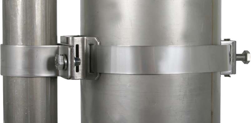 Dehn - Bride de fixation avec bande de serrage INOX