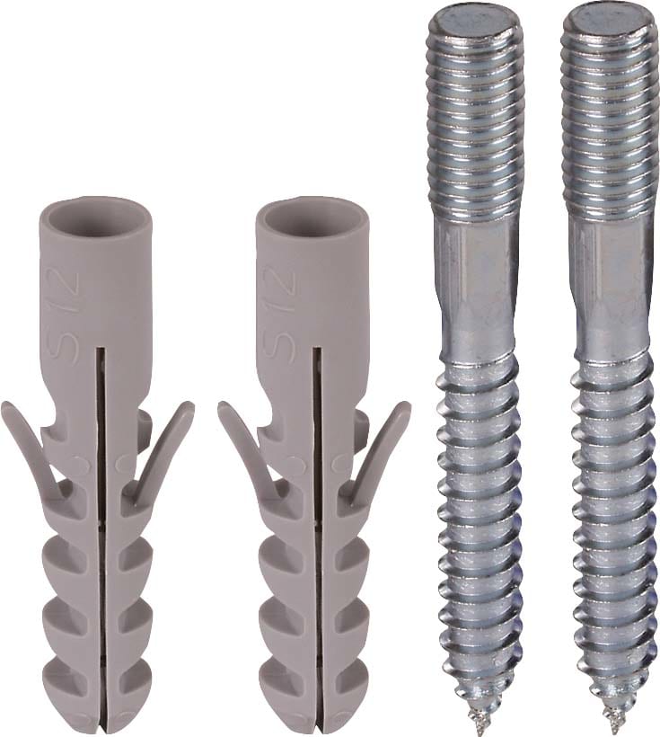 Dehn - Fixing set w. 2 hanger bolts M 10x20mm StSt and 2 plastic dowels D 12mm