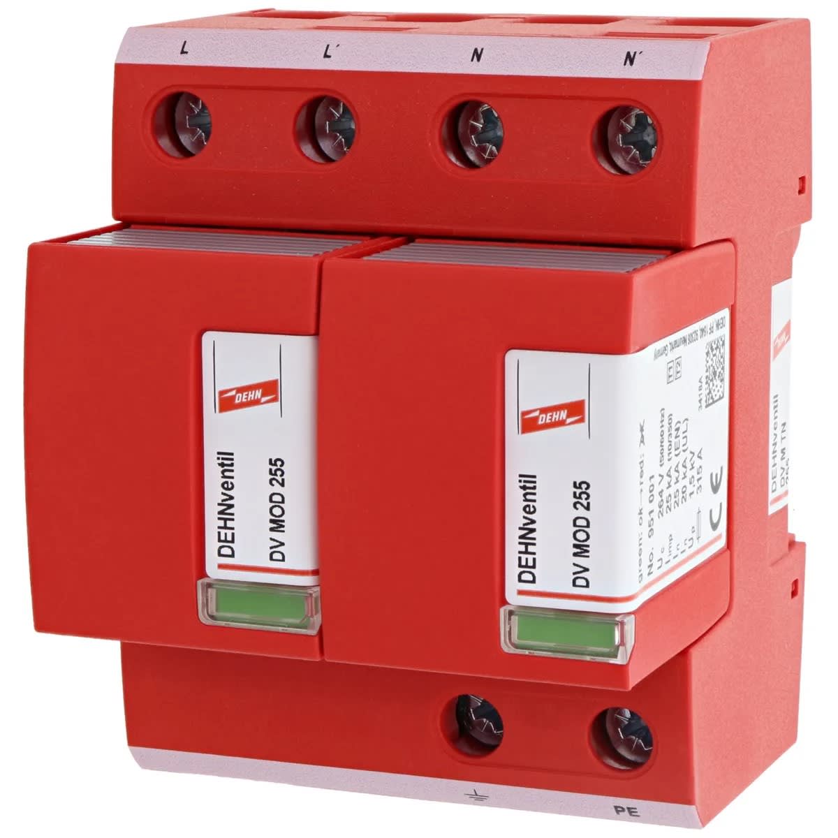 Dehn - DV M TN 255 DEHNventil parafoudre combiné modulaire pour régimes TN monophasés