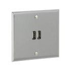 Legrand - Prise Double USB 3A - Mémoire Acier Brossé Art d'Arnould