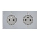 Legrand - Double Prise 2P+T Surface 16A 250V - Mémoire Acier Brossé Art d'Arnould