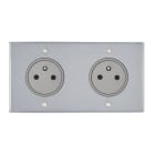 Legrand - Double Prise 2P+T Surface 16A 250V - Mémoire Acier Brossé Art d'Arnould