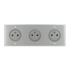 Legrand - 3 Prises 2P+T Surface 16A 250V - Mémoire Acier Brossé Art d'Arnould