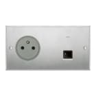 Legrand - Prise 2P+T 16A et RJ45 Cat. 6 FTP -Mémoire Acier Brossé Art d'Arnould