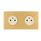Legrand - Double Prise 2P+T Surface 16A 250V - Mémoire Or Brossé Art d'Arnould