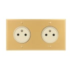 Legrand - Double Prise 2P+T Surface 16A 250V - Mémoire Or Brossé Art d'Arnould