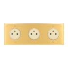 Legrand - Art d'Arnould univers Mémoire 3 prises de courant 2P+T Surface 16A - or brossé
