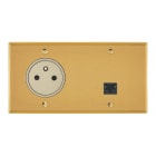 Legrand - Prise 2P+T 16A 250V + RJ45 cat6 FTP - Mémoire Or Brossé Art d'Arnould