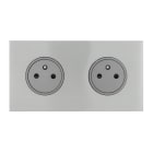 Legrand - Double Prise de courant 2P+T 16A 250V - Epure Acier Brossé Art d'Arnould