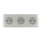 Legrand - Triple Prise de courant 2P+T 16A 250V - Epure Acier Brossé Art d'Arnould