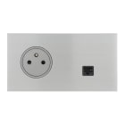 Legrand - Prise de courant 2P+T et Prise RJ45 - Epure Acier Brossé Art d'Arnould