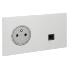 Legrand - Prise de courant 2P+T et Prise RJ45 - Epure Acier Satin Art d'Arnould