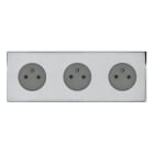 Legrand - Triple Prise de courant 2P+T 16A 250V - Epure Acier Miroir Art d'Arnould