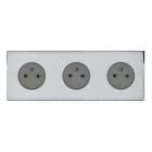 Legrand - Triple Prise de courant 2P+T 16A 250V - Epure Acier Miroir Art d'Arnould