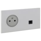 Legrand - Prise de courant 2P+T et Prise RJ45 - Epure Acier Miroir Art d'Arnould