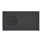 Legrand - Prise de courant 2P+T et Prise RJ45 - Epure Noir Mat Art d'Arnould