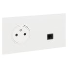 Legrand - Prise de courant 2P+T et Prise RJ45 - Epure Blanc Satin Art d'Arnould