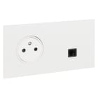 Legrand - Prise de courant 2P+T et Prise RJ45 - Epure Blanc Satin Art d'Arnould