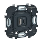 Legrand - Mécanisme Double Prise Chargeur USB Type A+C 3A 15W 1 Poste - Art d'Arnould
