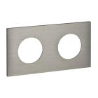 Legrand - Plaque Double Prise 2P+T - Epure Acier Brossé Art d'Arnould