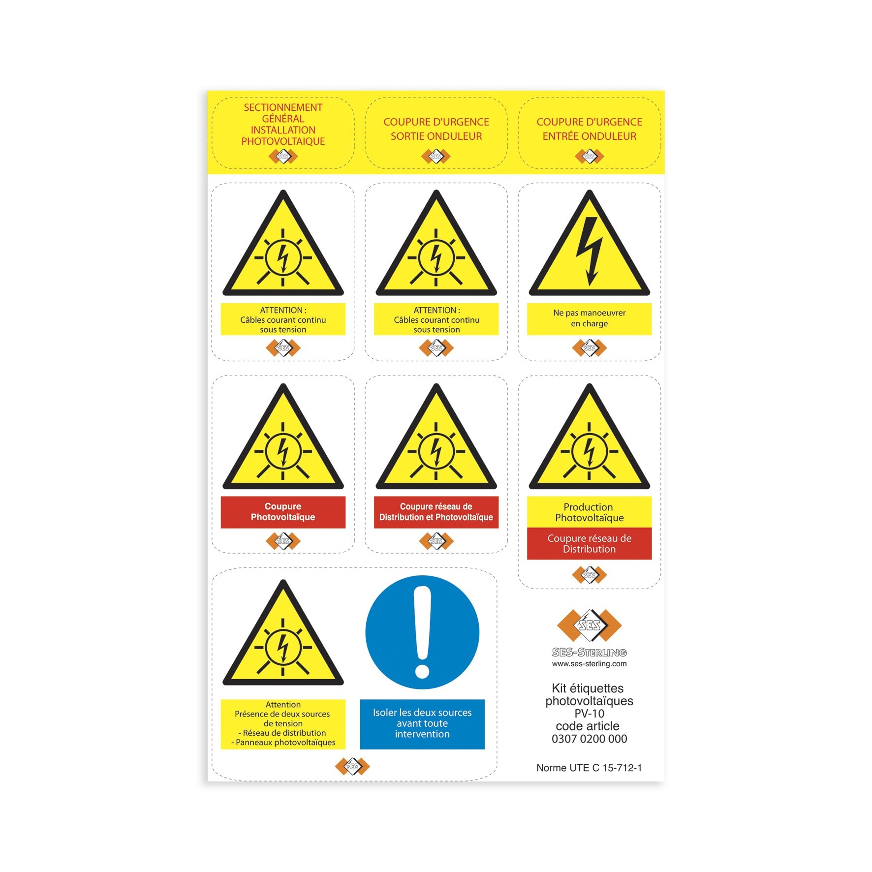 SES Sterling - Feuille PV-10