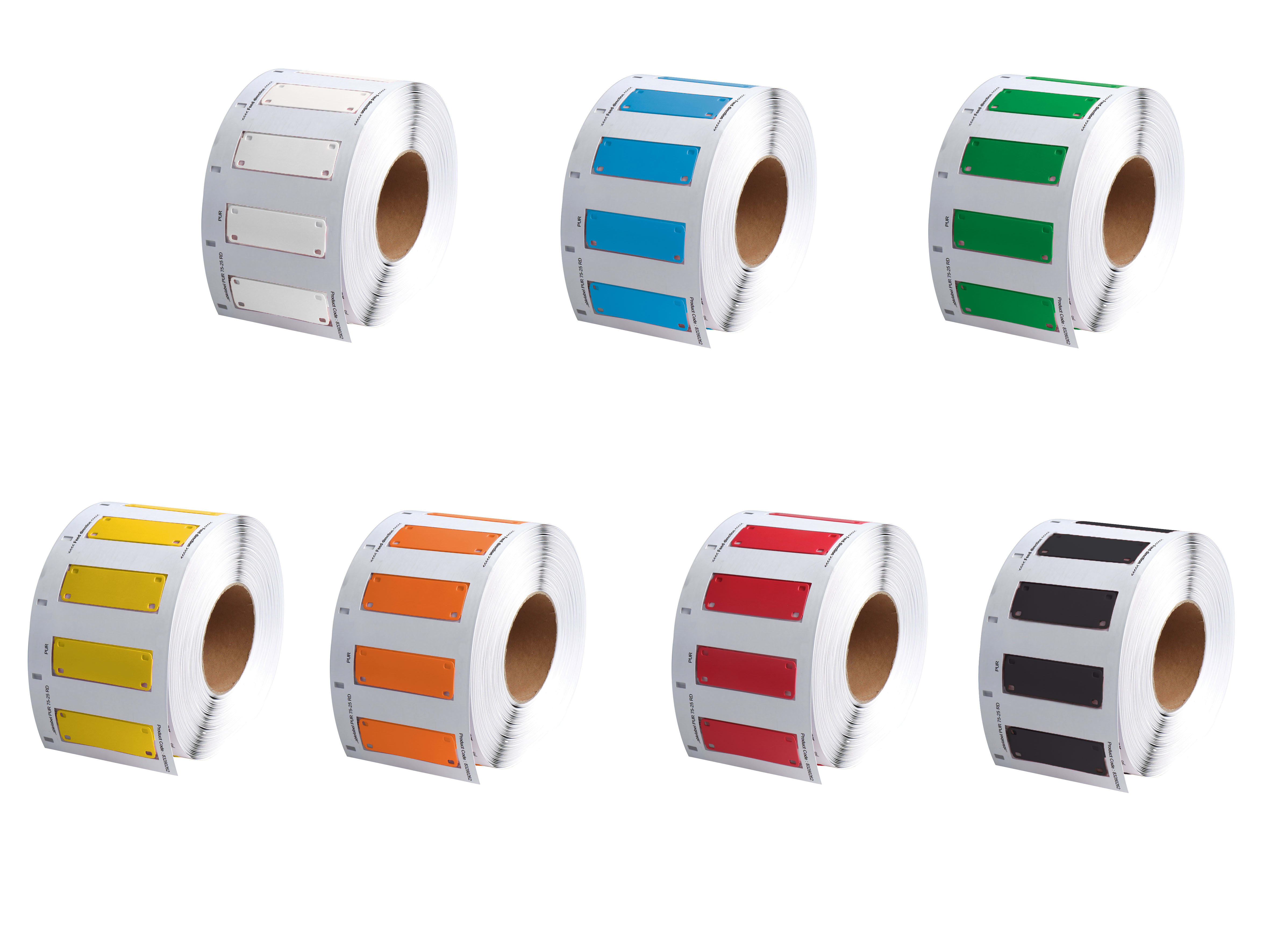 SES Sterling - Rouleau d'étiquettes Barrette PUR 75x25 Orange