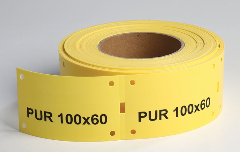 SES Sterling - Rouleau d'étiquettes Barrette PUR 100x60 Jaune