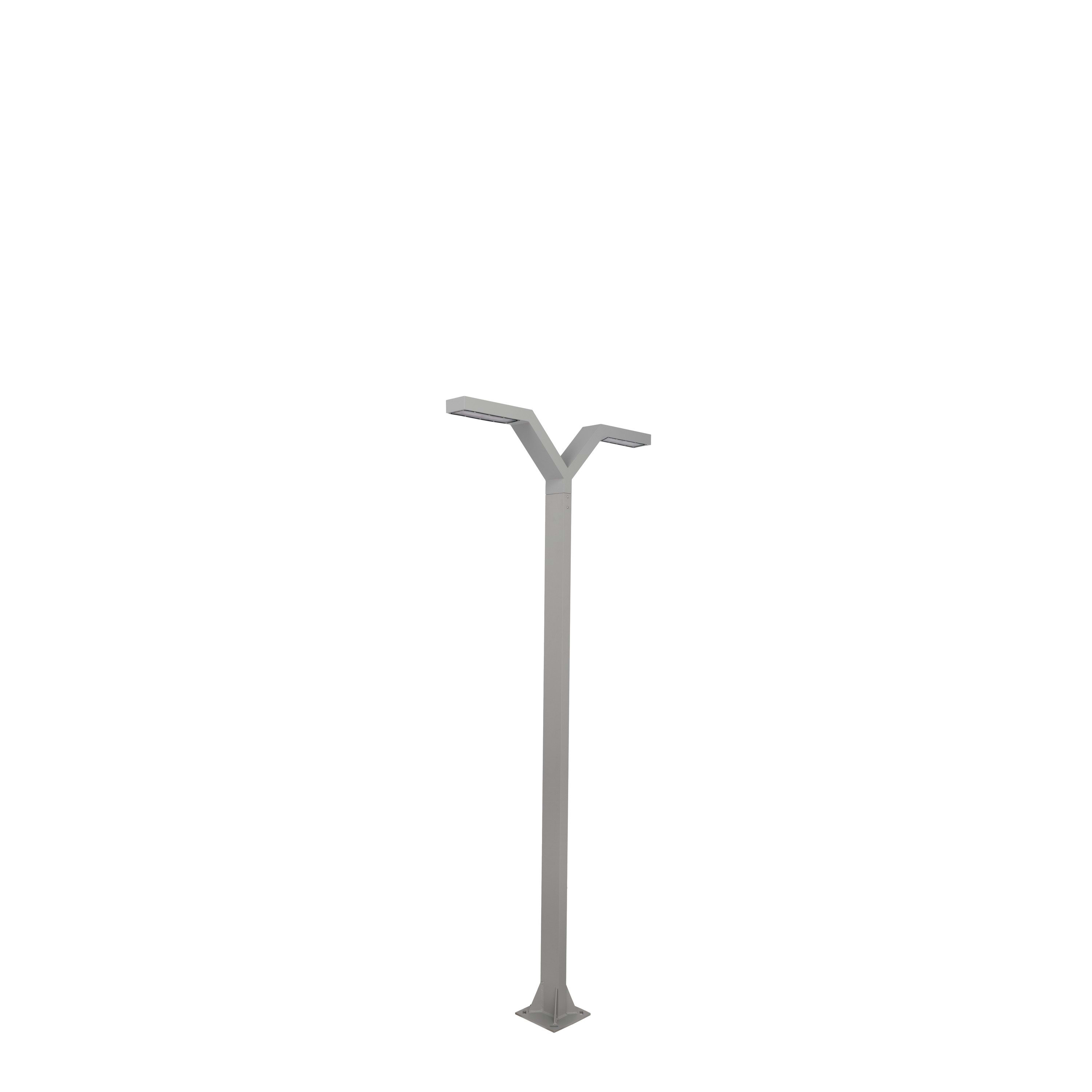 Norlys - TRYSIL DOUBLE gris alu 40W LED DALI2 flux 3901lm 3000K IP65 cl1 H2627mm IK10