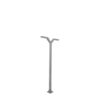 Norlys - TRYSIL DOUBLE gris alu 40W LED DALI2 flux 3901lm 3000K IP65 cl1 H2627mm IK10