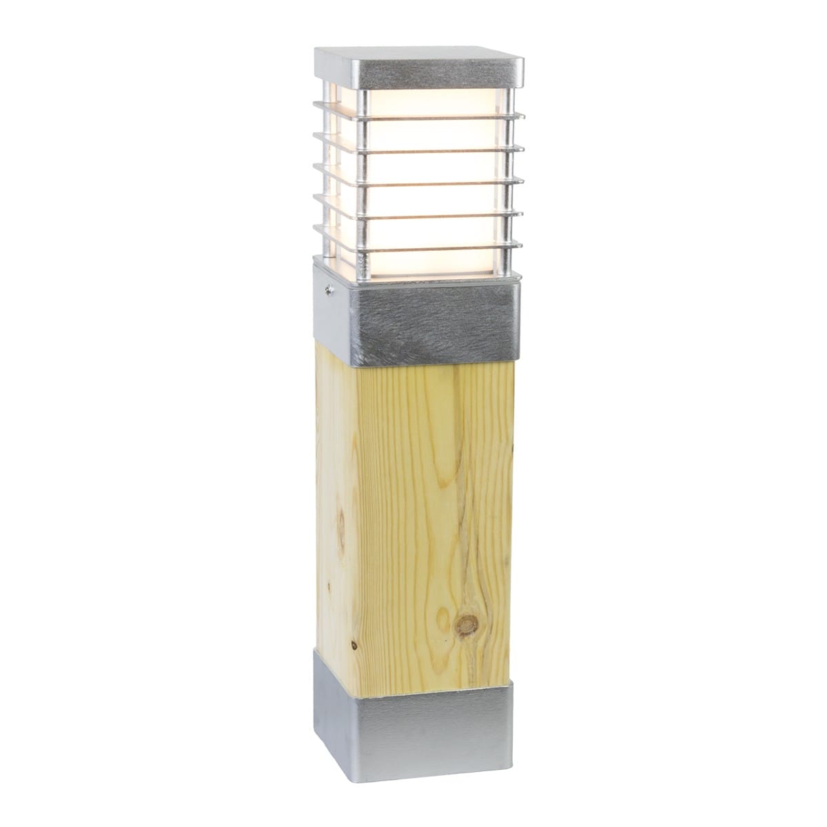 Norlys - HALMSTAD galvanisé bois brut 46W halogène max./E27 IP65 cl II ver. opale H490mm