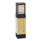 Norlys - HALMSTAD noir bois brut 46W halogène max./E27 IP65 cl II ver. opale poly H490mm