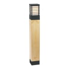 Norlys - HALMSTAD noir bois brut 46W halogène max./E27 IP65 cl II ver. opale poly H850mm