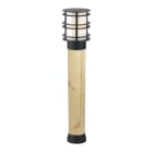 Norlys - STOCKHOLM noir bois brut 46W halogène max./E27 IP65 cl II ver opale poly H850mm