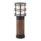 Norlys - STOCKHOLM noir bois peint 46W halogène max./E27 IP65 cl II ver opale poly H490mm