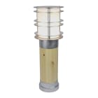 Norlys - STOCKHOLM galvanisé bois brut 46W halogène max./E27 IP65 cl II ver opale H490mm